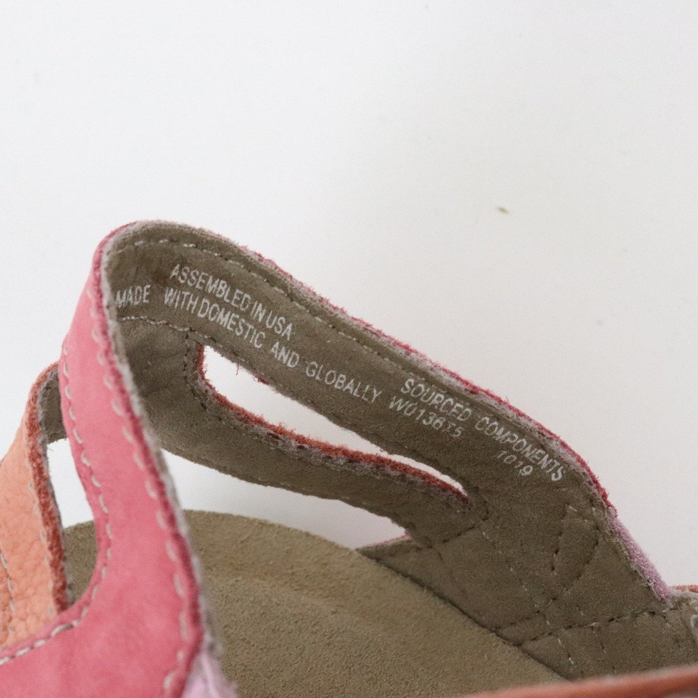 Munro Summer Sandals 7 Sherbet Pink Leather Fabric Adjustable Strap MA86558 - Picture 9 of 9